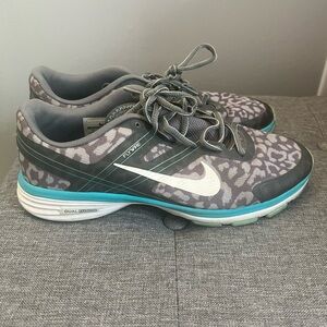 Nike Women's Cheetah Gray and Aqua Running Shoes